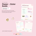 Cozy Sushi Weekly Reset Bundle | Digital Planner + 40 Cute Sticker Designs