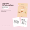 Cozy Sushi Fall Coloring Book | 16 Cute Kawaii Autumn Printable Coloring Pages